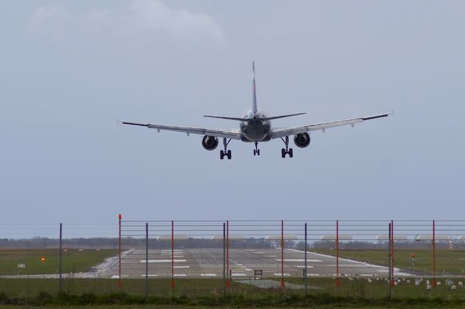 Plane making a landing