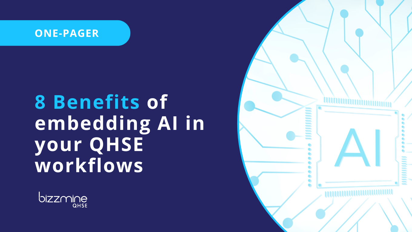 Promotion header of 8 benefits of AI in QHSE promotion